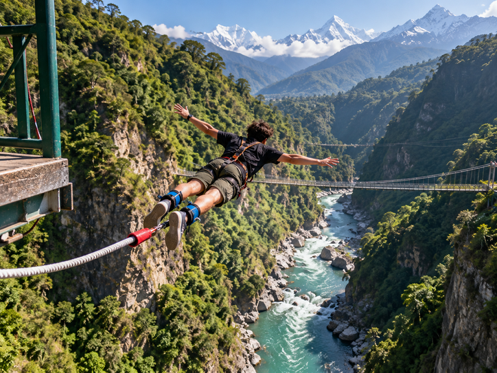 Bungy jumping adventure in Nepal